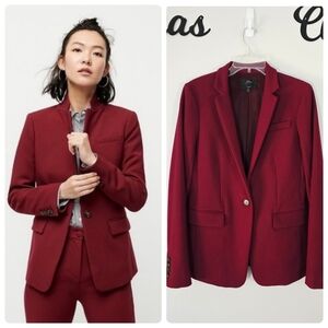 J. Crew Regent Blazer Burgundy Red Four Season Stretch Size 6T